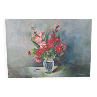 Flower painting on canvas