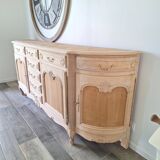 Low buffet in renovated solid cherry wood – Revisited Louis XV style – 250 cm