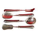 Service de  4 couverts à mignardises en argent 201 gr fin du XIXe siècle SB