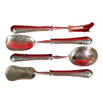 Service of 4 cutlery with silver sweets 201 gr late nineteenth century SB