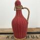 Bottle with rattan weaving and vintage scoubidou