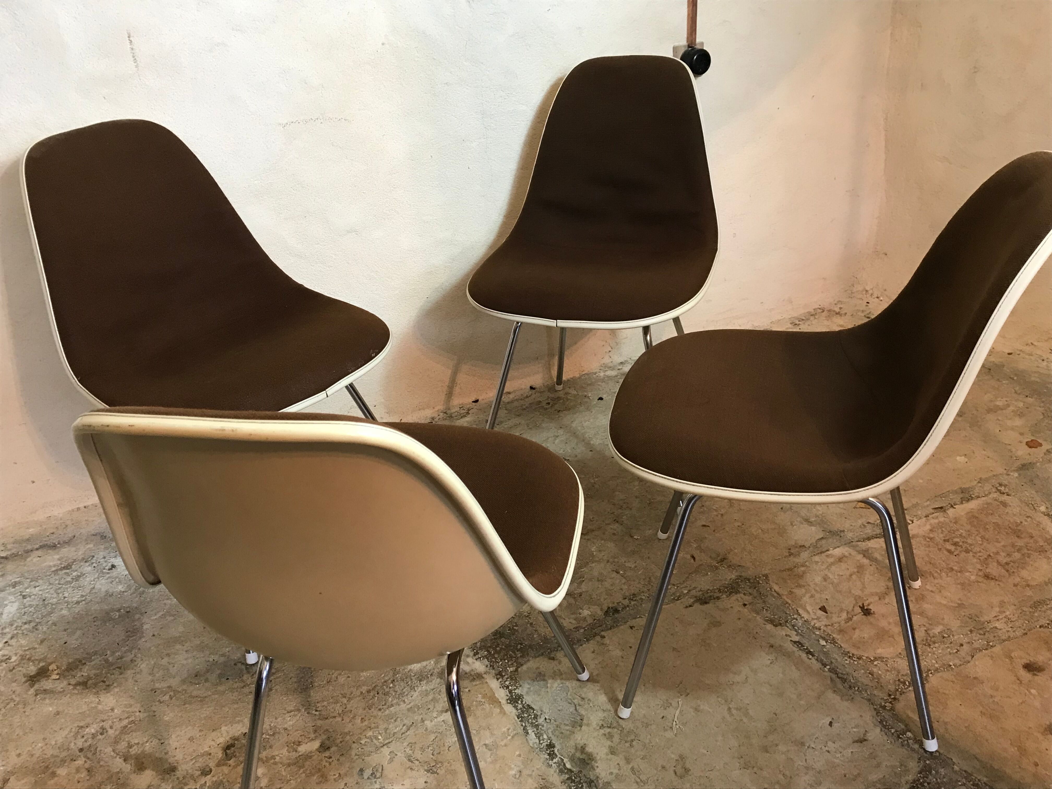 Set of 4 Eames chairs for Herman Miller,1960-70's
