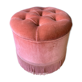 Pouf en velours rose