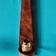 Pair of "Vitrika" rosewood wall sconces with turquoise shades. Denmark, 1960