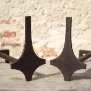 Vintage fireplace grates, wrought iron grates, modernist, brutalist