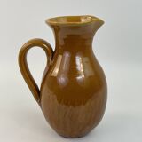 Pichet jaune ocre en céramique signé Félix Céram Vallauris circa 1960