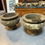 Pair C19th Soft Stone Urns
