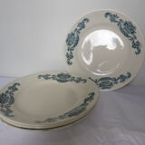 4 assiettes plates en terre de fer de Longchamp modèle Lutèce 220602