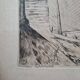 Gravure au burin - Le départ du voilier - Herbert Lespinasse (1884-1972)