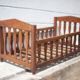 Children's wooden bed, old baby bed, children's bedroom bed, vintage decor