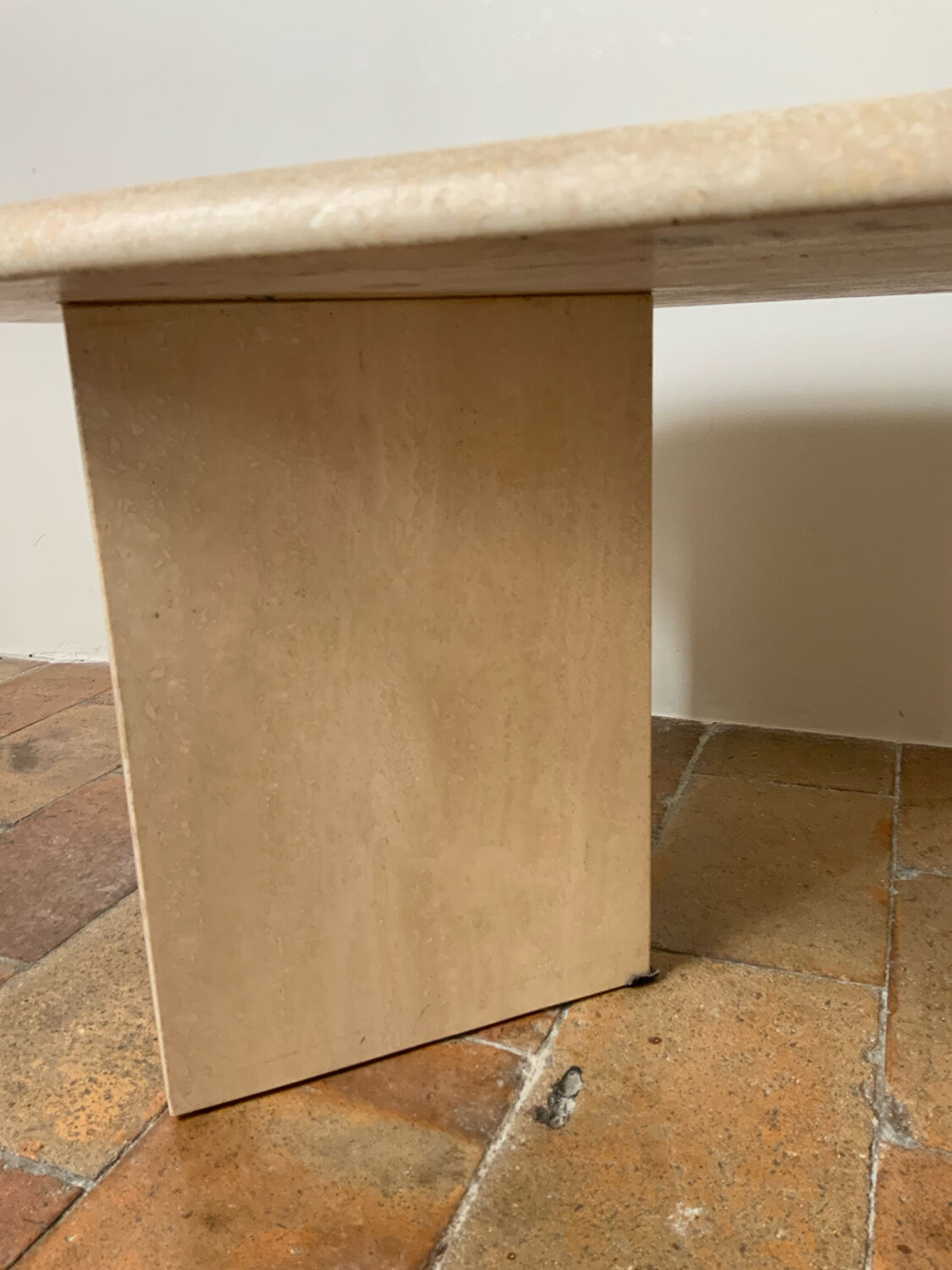 Travertine coffee table