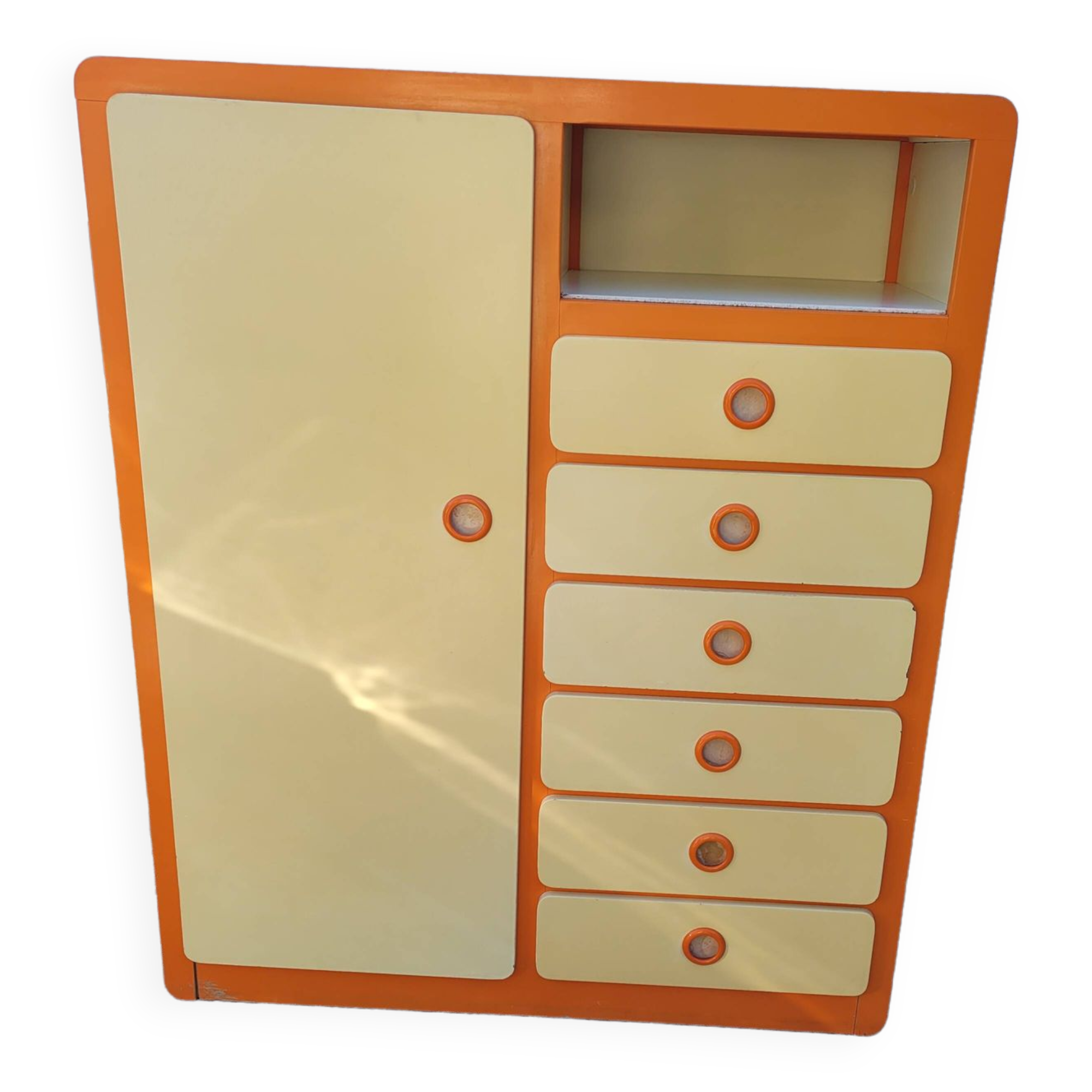 Vintage wardrobe and chest of drawers from the 1970s