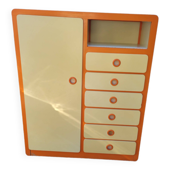 Vintage wardrobe and chest of drawers from the 1970s