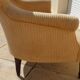 Old bergère upholstered in beige velvet – Firm back and seat