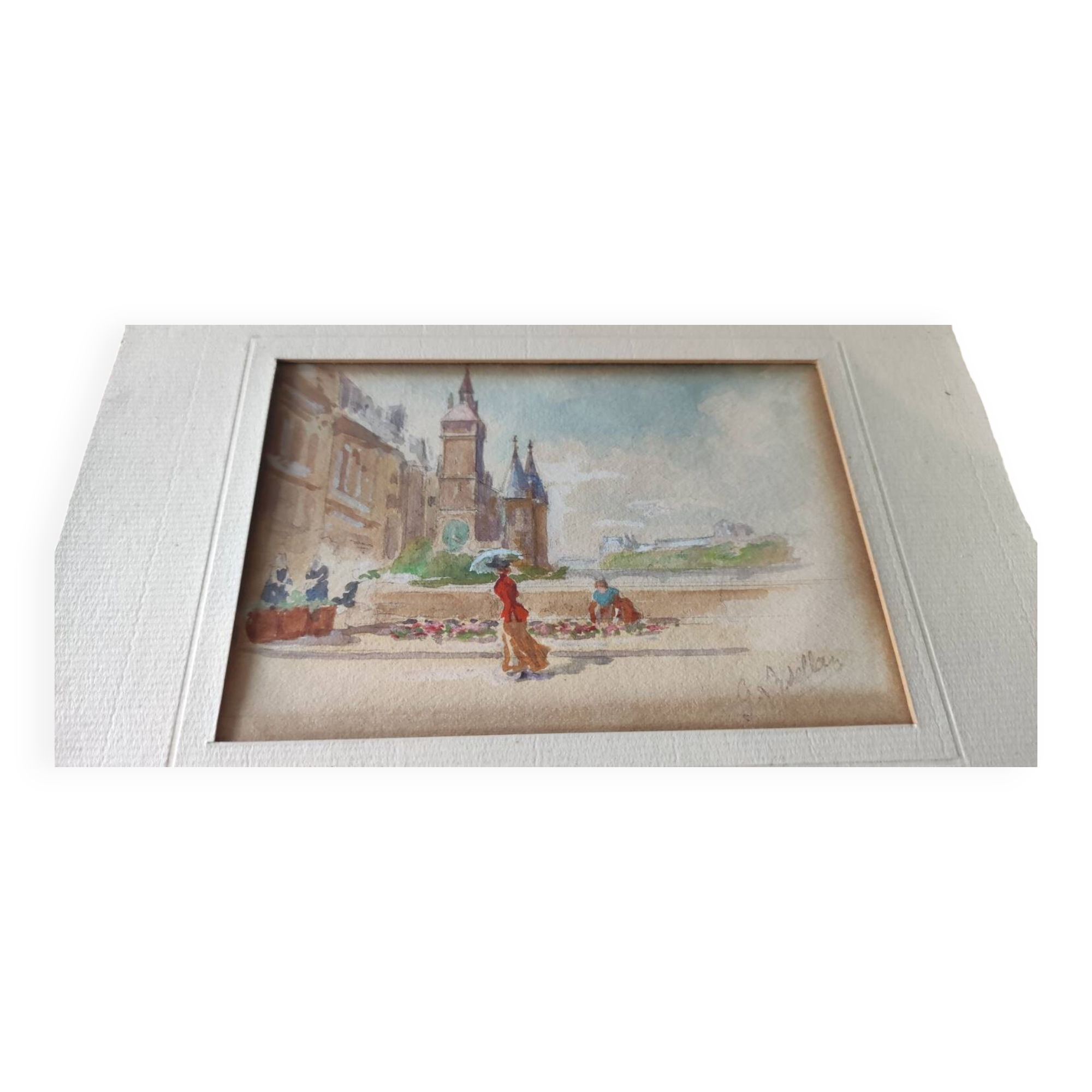 Watercolor Gustave François Lasellaz 19th century