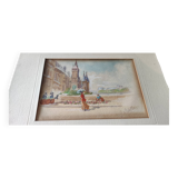Watercolor Gustave François Lasellaz 19th century