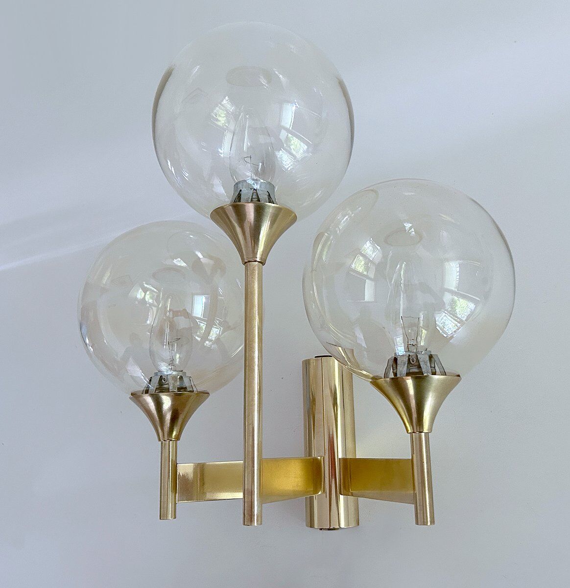 Large vintage glass sconce from Sciolari