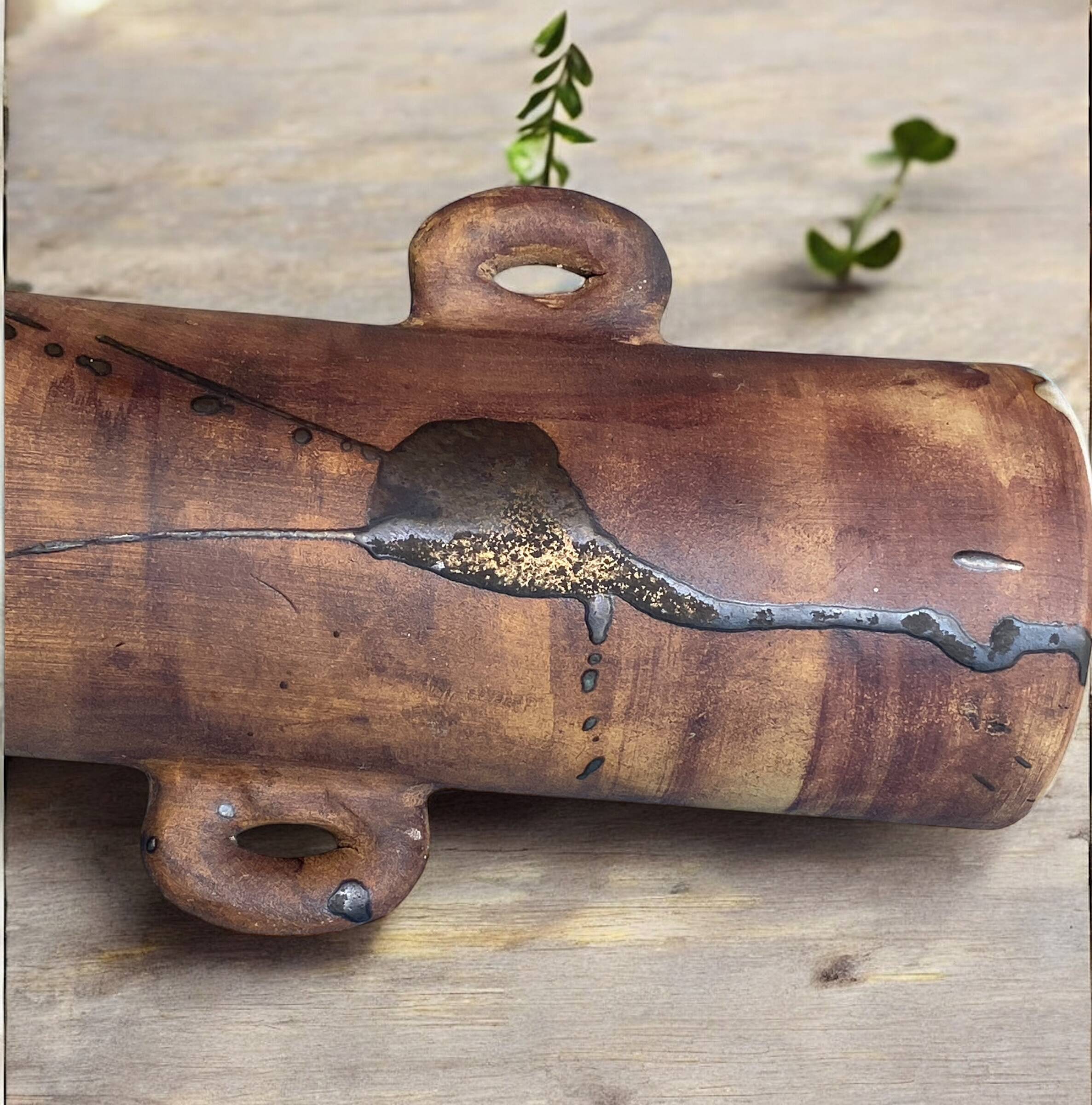 Large glazed stoneware vase, Vintage pottery of La Colombe, Vallauris, 1960s