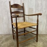 Vintage straw armchair