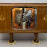 Vittorio Dassi Mid-Century Modern Italian Mahogany Cabinet Bar, 1950s