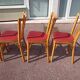 6 baumann bistro chairs wood and skaï red - vintage