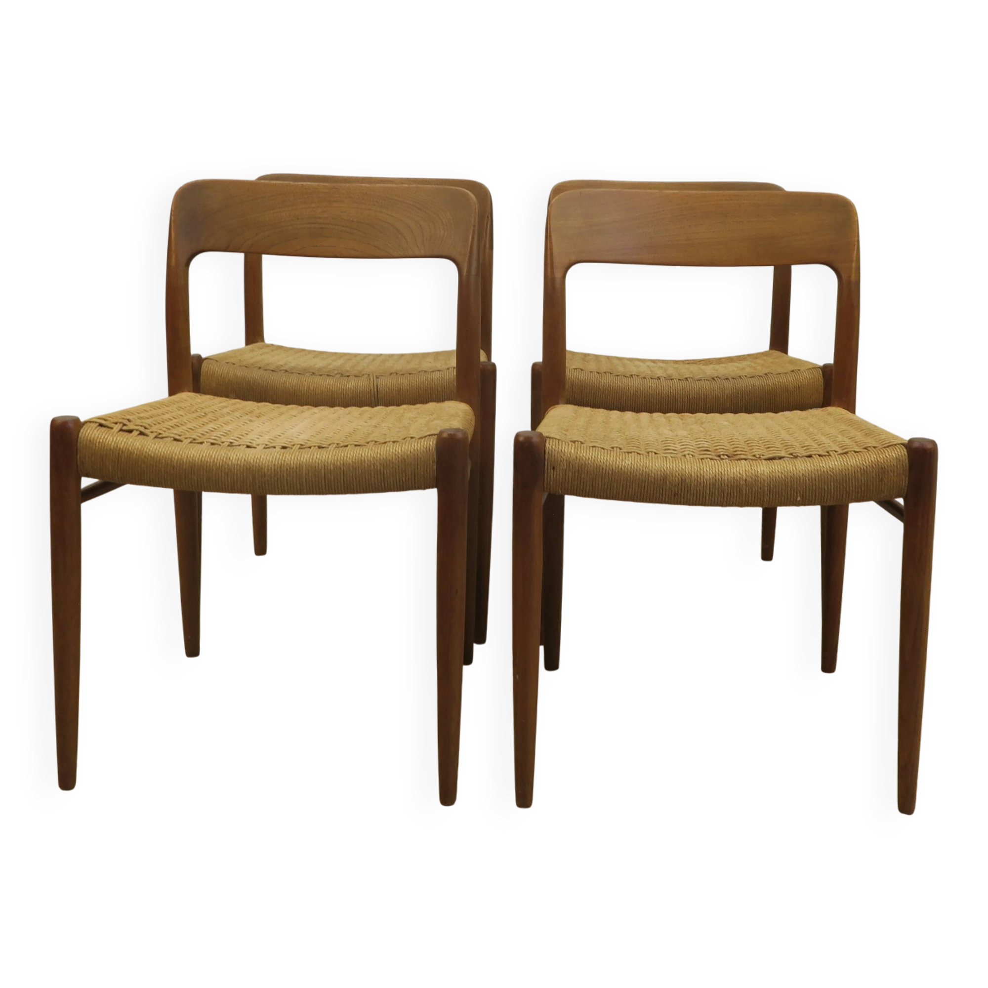 Set of 4 chairs model 75 by Otto Møller, Denmark 1960
