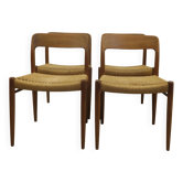 Set of 4 chairs model 75 by Otto Møller, Denmark 1960