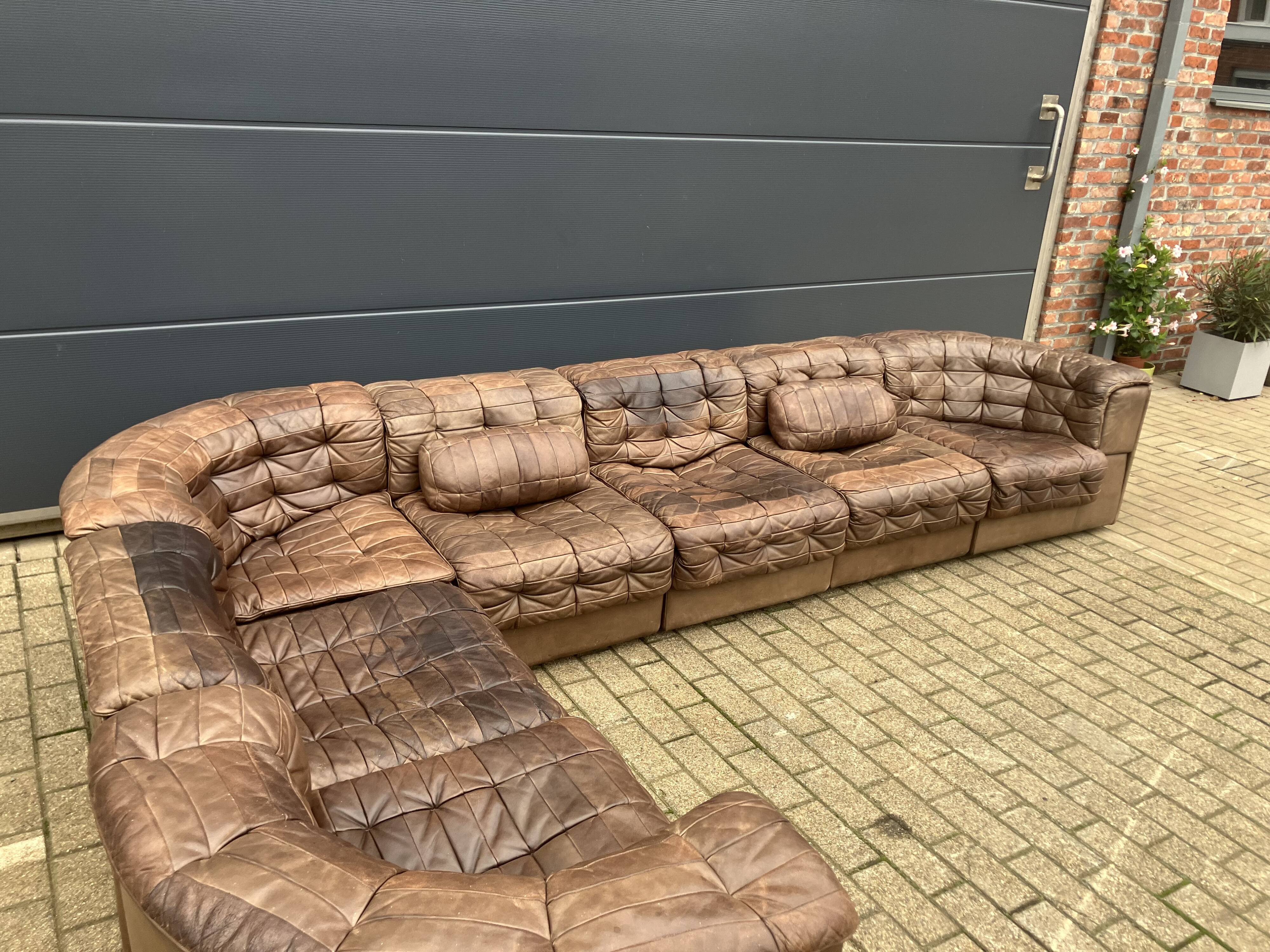 Prachtige De Sede Ds11, 7-delige set in brown patchwork