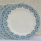 Set of 6 dessert plates model Lucie U&G Sarreguemines white and blue floral border