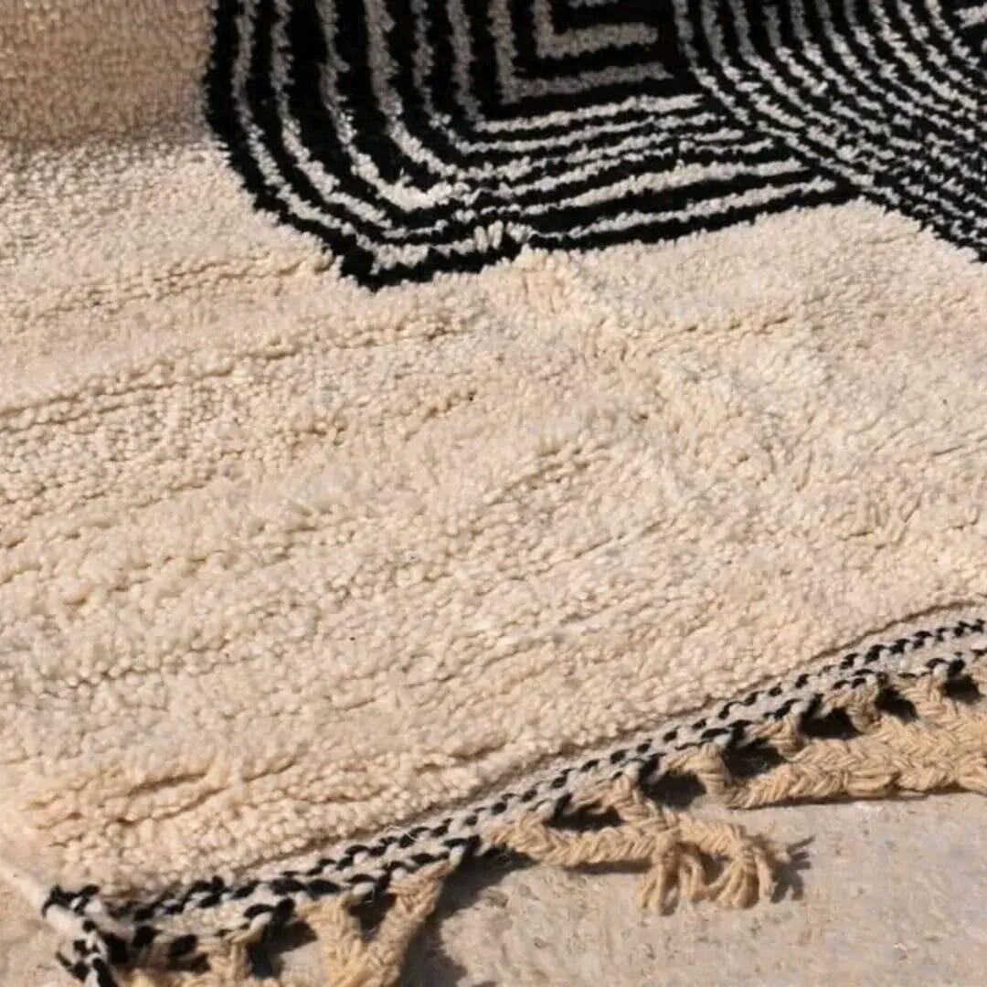Black and white Moroccan wool rug