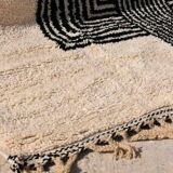 Black and white Moroccan wool rug