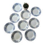 9 Ceylan soup plates from Creil and Montereau Labrador