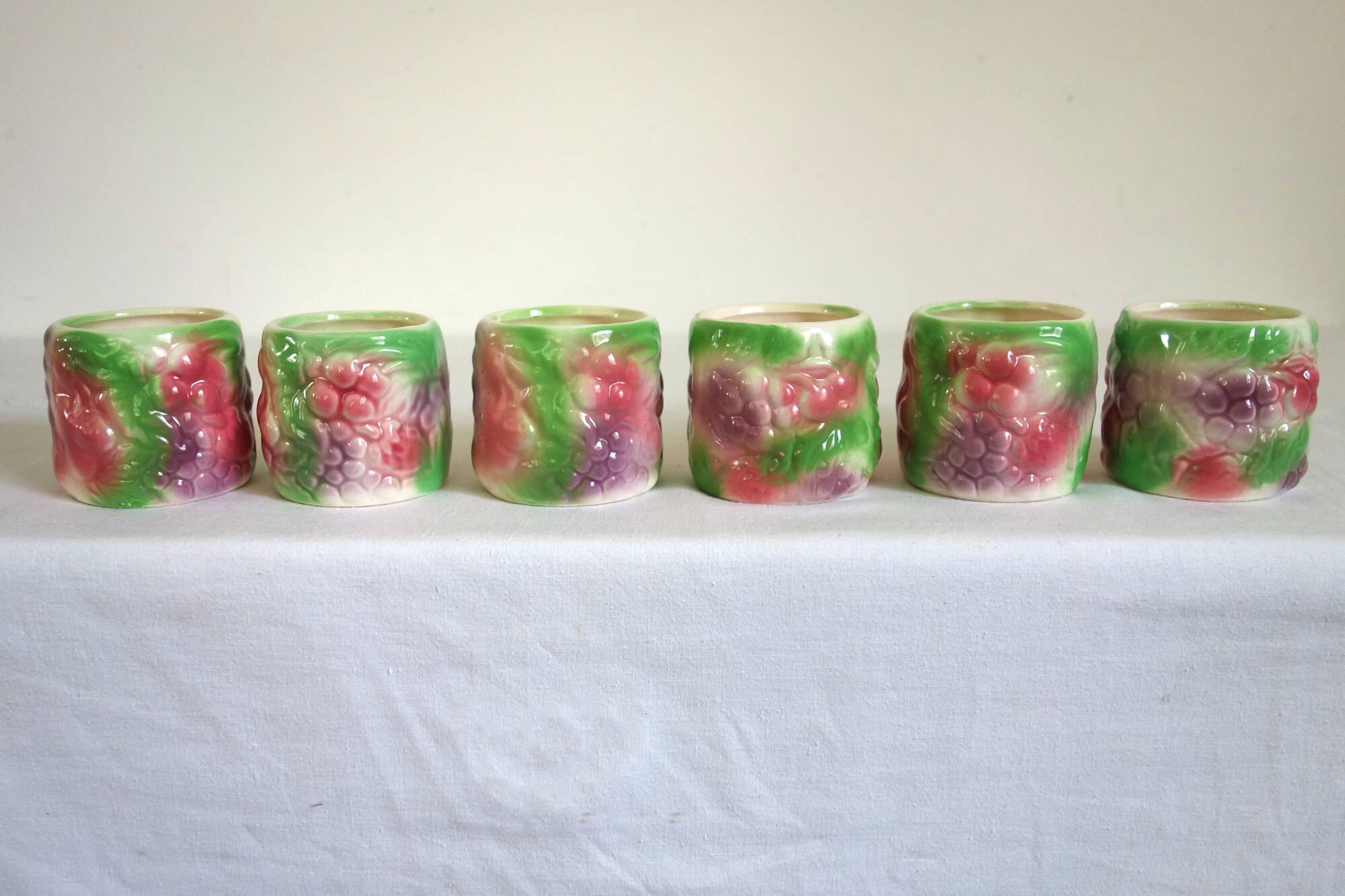 Barbotine Vintage Fruit Tea Set for 6 People