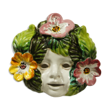 Ceramic mural hoot cherub