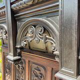 Neo-Gothic Walnut Castle Chest Bench