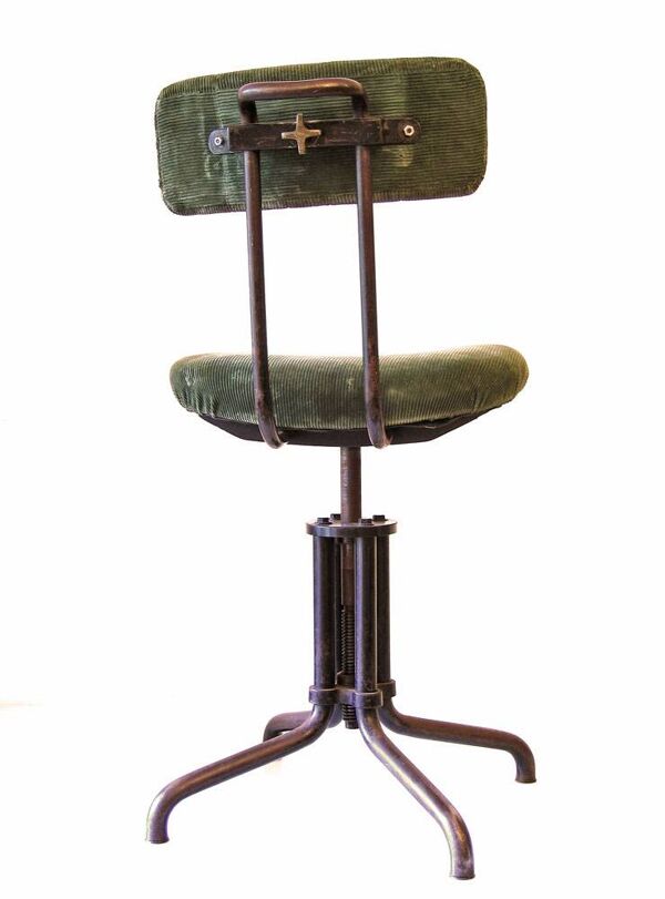 Chaise de bureau industrielle ajustable vintage Gispen des années 1930