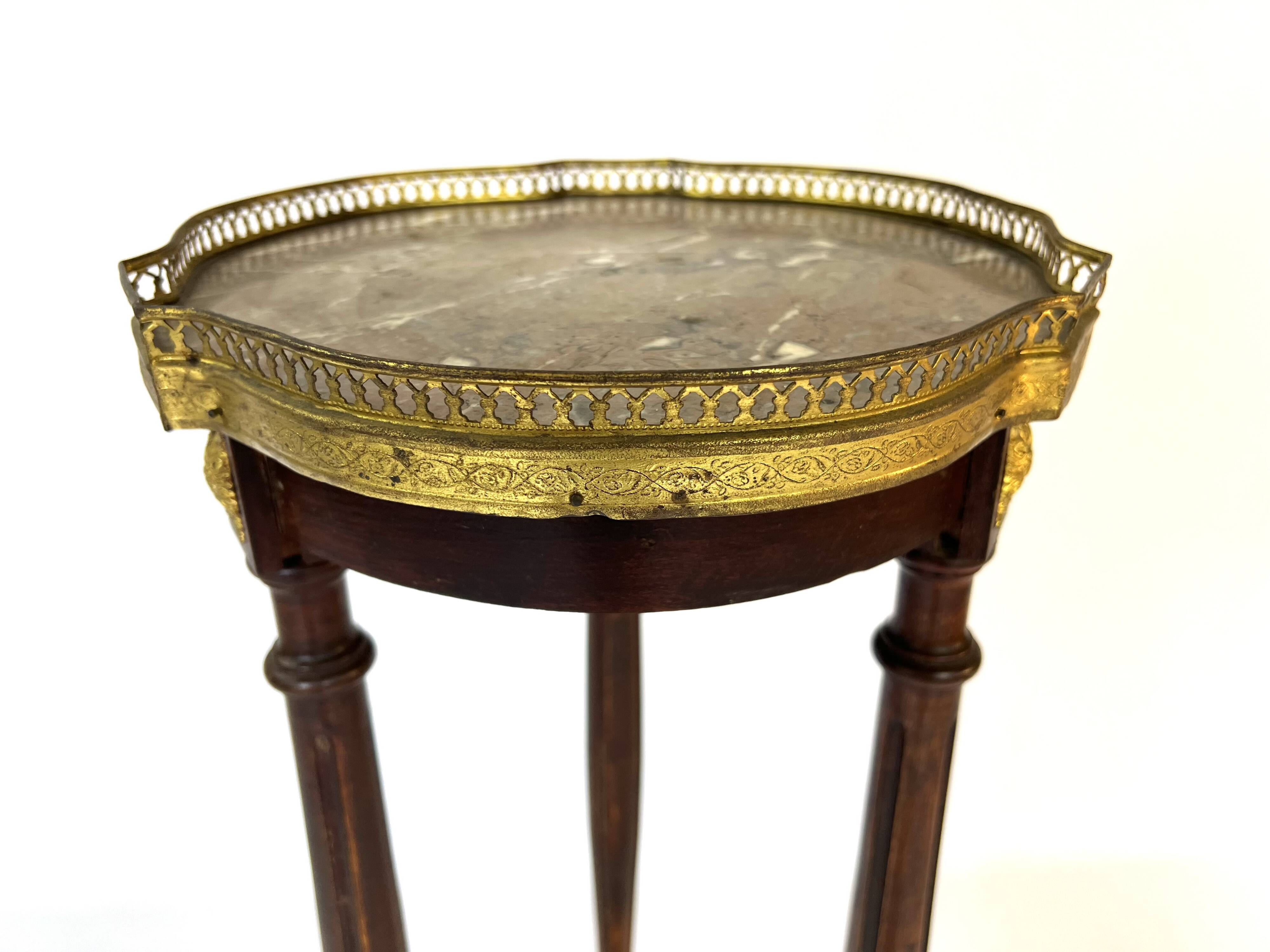 Louis XVI style marble and brass gueridon, 19th century