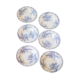 Set of 6 hollow plates earth of iron