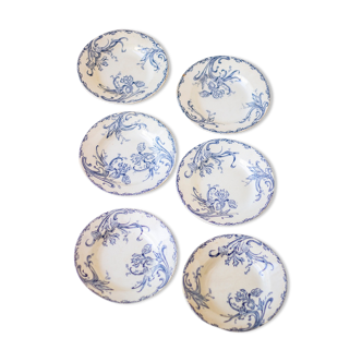 Set of 6 hollow plates earth of iron