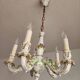 Handgeformt vergoldet vintage Porzellan Kronleuchter Capodimonte 1960er