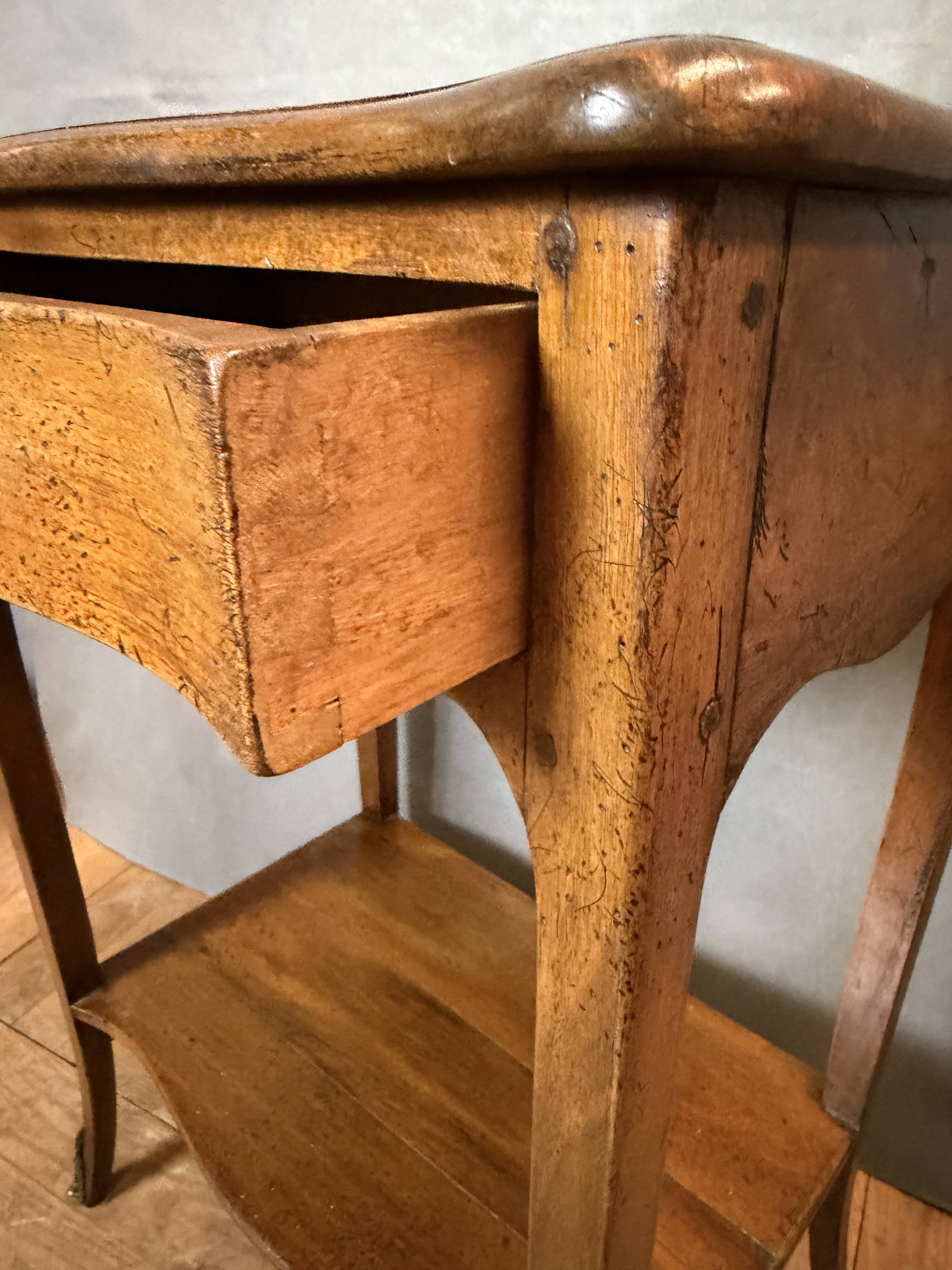 Louis XV style bedside table in cherry wood