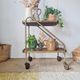 Vintage 1950s dessert bar - Gold metal and wood formica trays