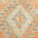 Tapis Kilim Vintage Orange et Beige, Motifs Géométriques Anatoliens