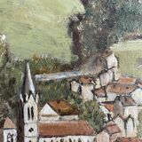 Old painting, mountain landscape signed Billet