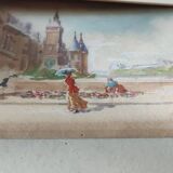 Watercolor Gustave François Lasellaz 19th century