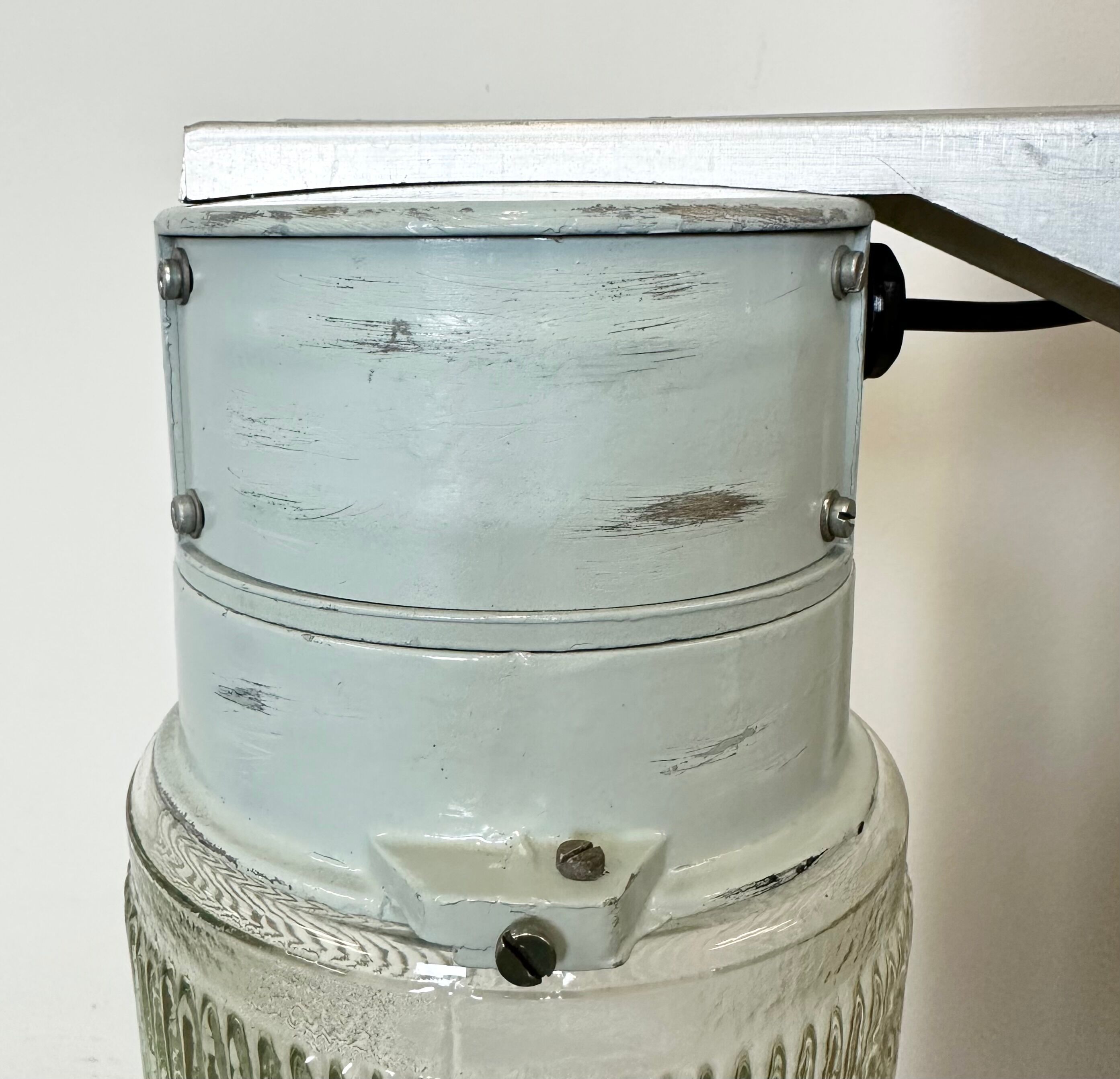 Industrial Aluminium Wall Light with Ribbed Glass from Elektrosvit, 1970s