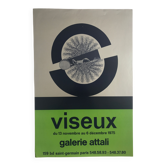 Original silver poster by Claude VISEUX, Galerie Attali, 1975