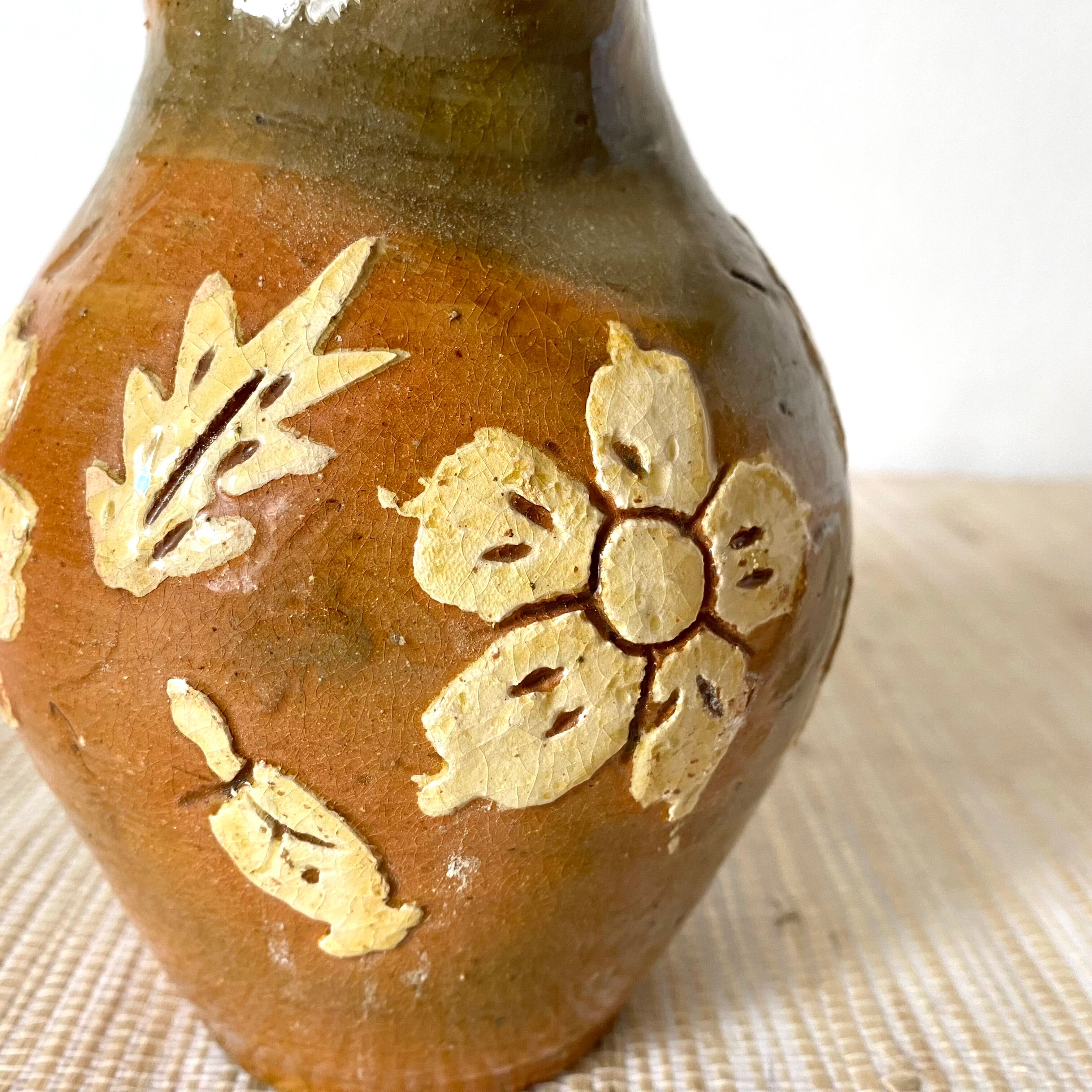 Pitcher jug, flowered pottery