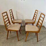 Set of 4 Scandinavian design beech chairs from the 70s vintage