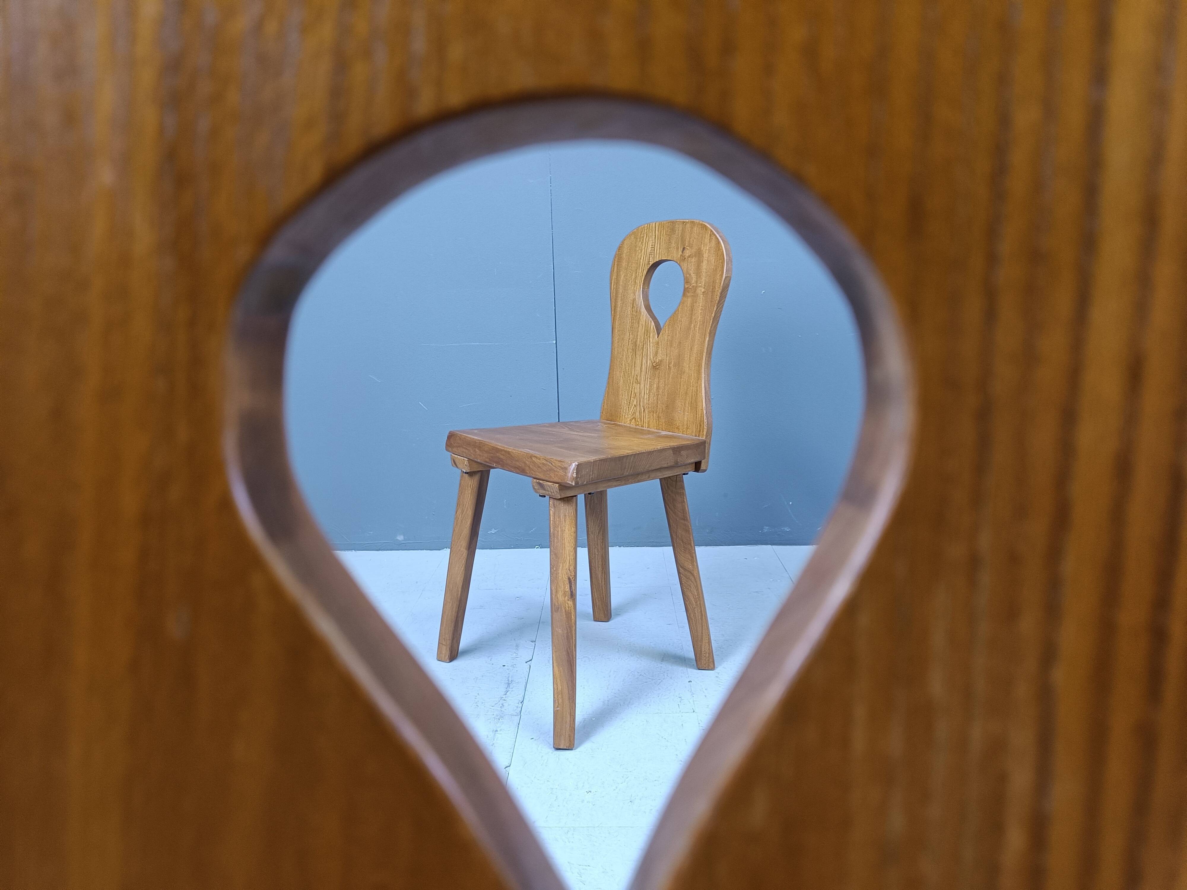 Vintage brutalist dining chairs set of 4 - 1960s